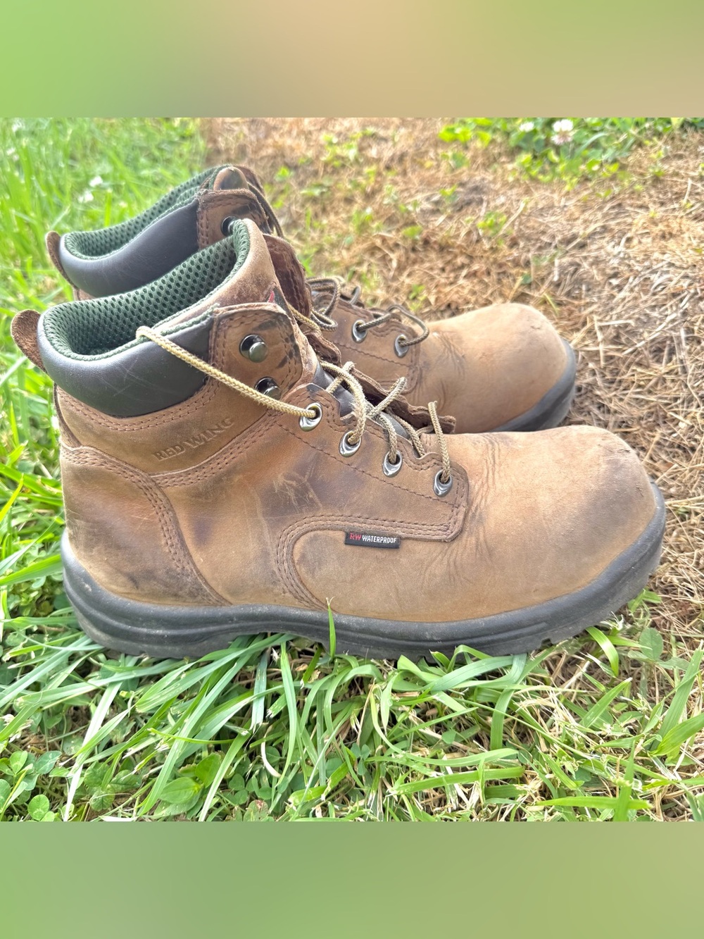 Red Wing Boots Men Brown Size 10 King Toe 6 Inch Waterproof Leather Safety 2240